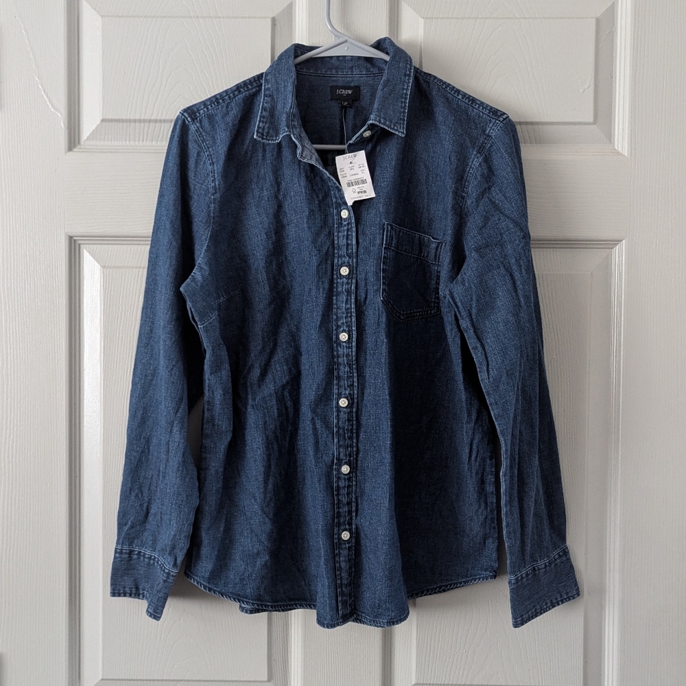 J. Crew Dark Denim Button-Up Shirt LP